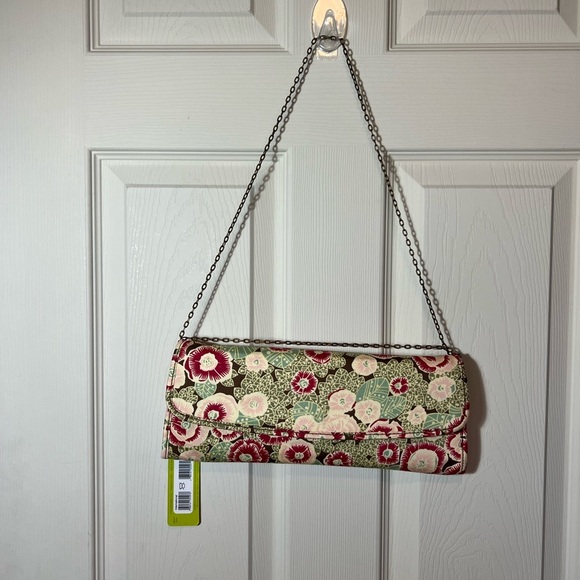 Amy Butler for Kalencom Brenda Clutch w/ Chain Spiced Buds NWT Organic Cotton - Picture 1 of 11